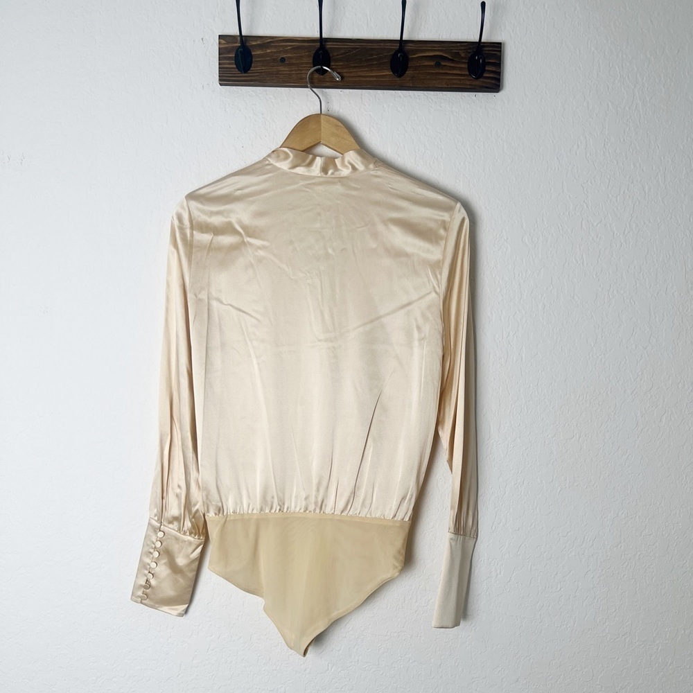 Jonathan Simkhai Tess Wrap Front Bodysuit Blouse - Picture 4 of 8